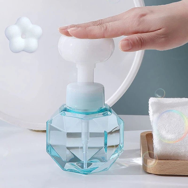 Flower Soap Dispenser Foam Pump Bottle Kitchen Plastic Refillable Containers For Cosmetic Facial Cleanser Shampoo Shower 300Ml