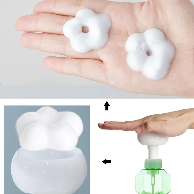 Flower Soap Dispenser Foam Pump Bottle Kitchen Plastic Refillable Containers For Cosmetic Facial Cleanser Shampoo Shower 300Ml