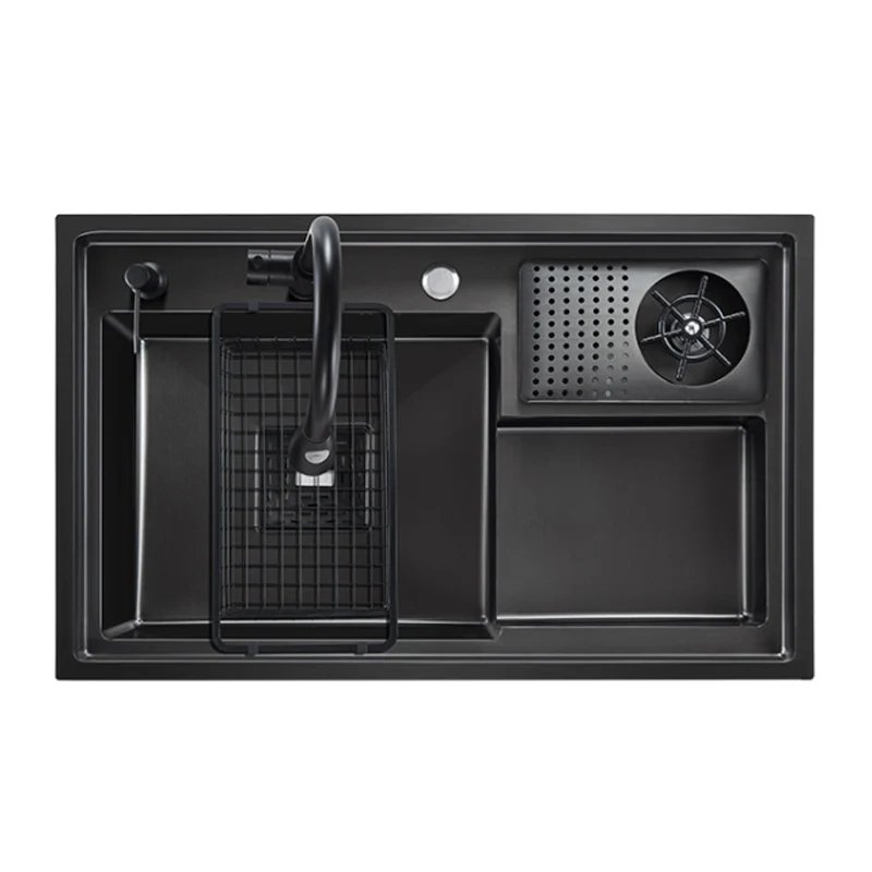 Stepped Sink 304 Stainless Steel Vegetable Wash Basin High PressureCup Washer Coffee Shop Wine Bar  Kitchen