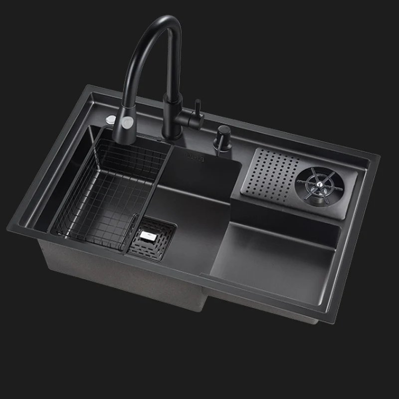 Stepped Sink 304 Stainless Steel Vegetable Wash Basin High PressureCup Washer Coffee Shop Wine Bar  Kitchen
