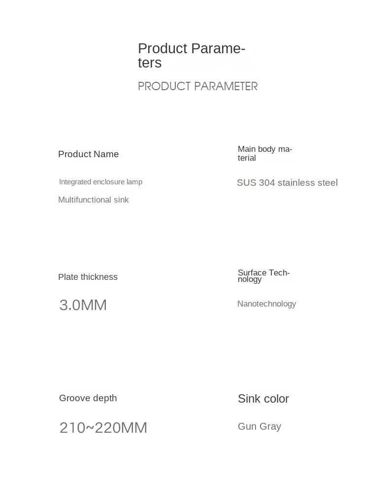 304 Stainless Steel Waterfall Kitchen Sink Large Single Slot Integrated Digital Display Faucet Set Soap Dispenser Cup Washer