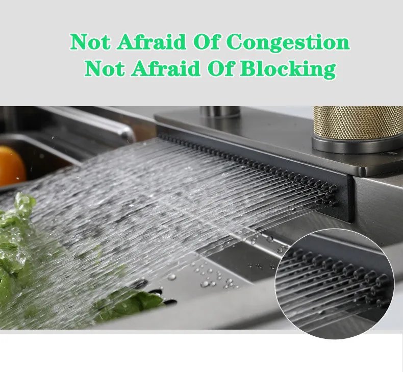 304 Stainless Steel Waterfall Kitchen Sink Pull type faucet Single Slot High Pressure Cup Washer Coffee Shop Wine Bar Sink 304 Stainless Steel Waterfall Kitchen Sink Pull type faucet Single Slot High Pressure Cup Washer Coffee Shop Wine Bar Sink
