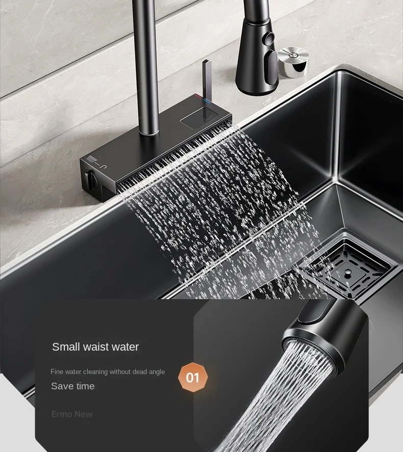 Nano 304 Stainless Steel Handmade Sink Vegetable Washing Basin Large Single Slot kitchen Sink Under The Counter Basin