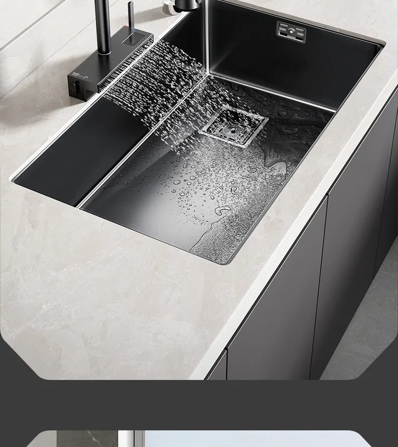 Nano 304 Stainless Steel Handmade Sink Vegetable Washing Basin Large Single Slot kitchen Sink Under The Counter Basin