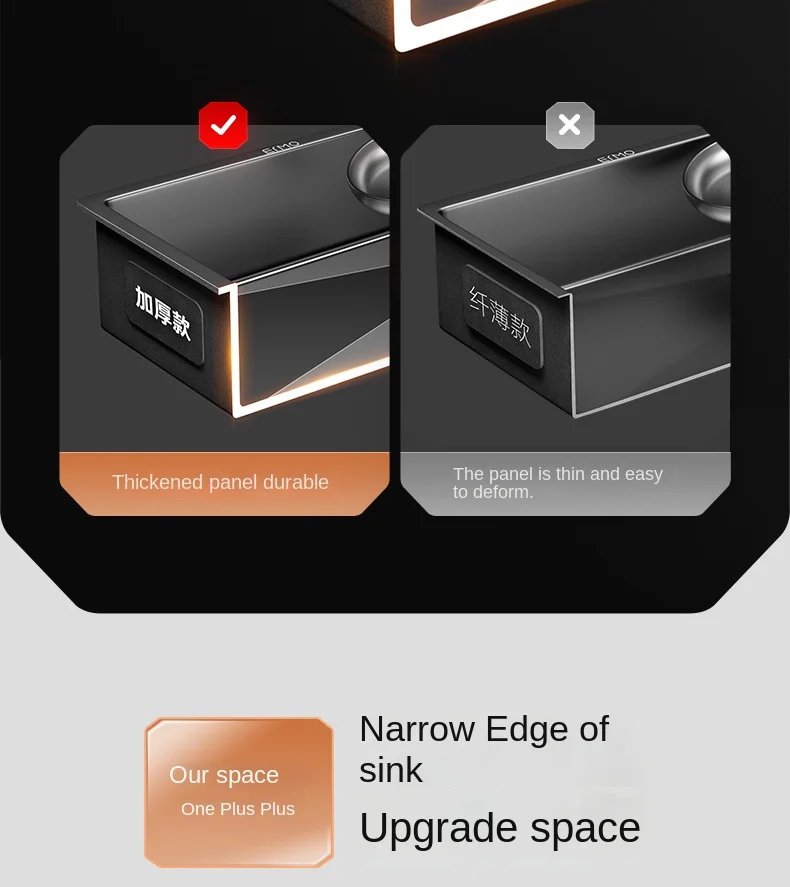 Nano 304 Stainless Steel Handmade Sink Vegetable Washing Basin Large Single Slot kitchen Sink Under The Counter Basin