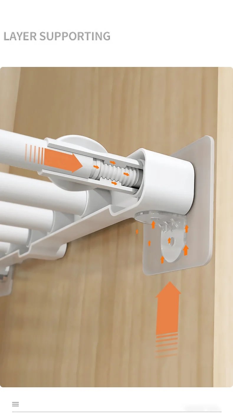 NEW Adjustable Closet Organizer Kitchen Storage Shelves Space Saving Wardrobe Wall Mounted Rack Home Appliance Cabinet Holder1pc