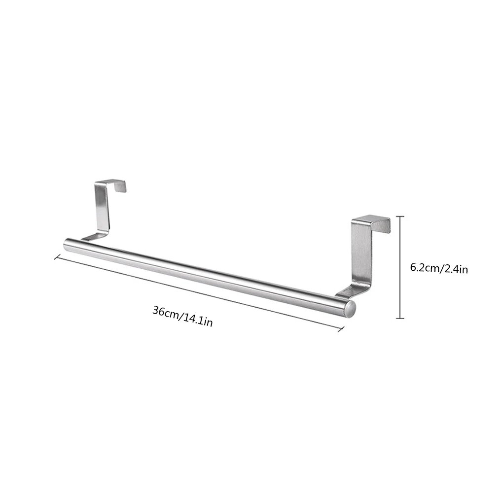 Towel Rack Over Door Towel Bar Hanging Holder Stainless Steel Bathroom Kitchen Cabinet Towel Rag Rack Shelf Hanger