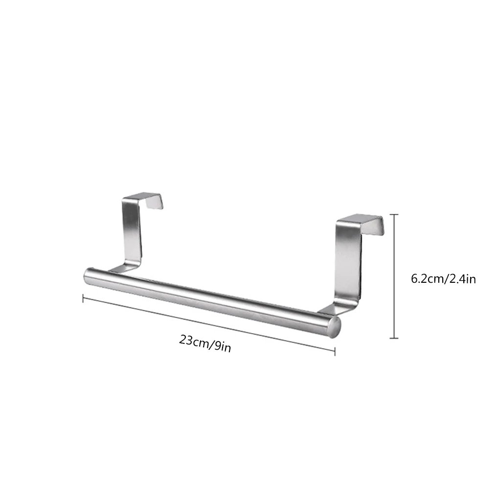 Towel Rack Over Door Towel Bar Hanging Holder Stainless Steel Bathroom Kitchen Cabinet Towel Rag Rack Shelf Hanger