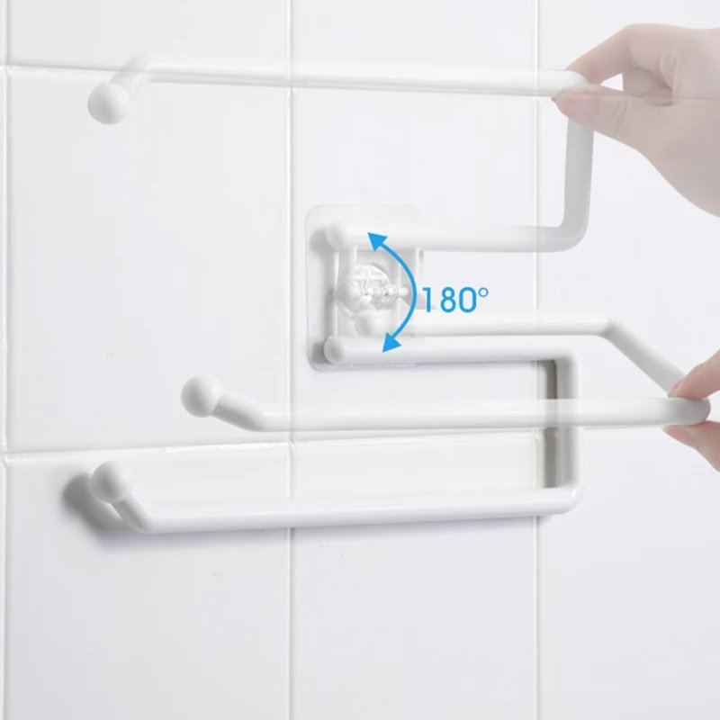 Kitchen Tissue Holder Hanging Toilet Roll Paper Holder Towel Rack Kitchen Bathroom Cabinet Door Hook Holder Organizer
