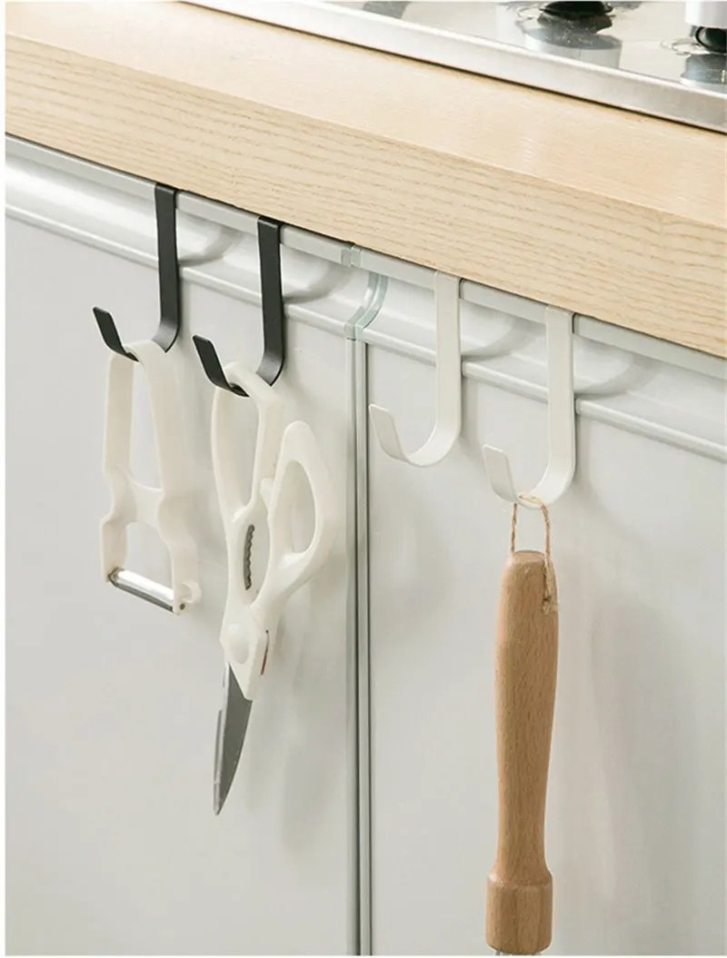 S-Shaped Metal Hook Cabinet Door Hanging Rack Gadgets Holders Desk Shelves Kitchen Utensils Storage Organizer Bathroom Accessori