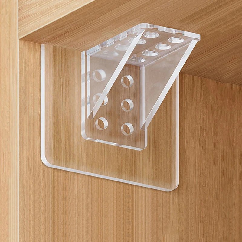 2/4pcs Adhesive Shelf Support Pegs For Kitchen Bedroom Closet Cabinet Shelf Support Clips Wall Hanger Sticker Bracket Holder