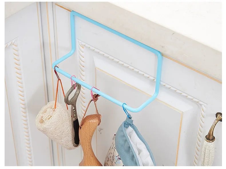 1/2Pcs Plastic Hanging Holder Towel Rack Multifunction Cupboard Cabinet Door Back Kitchen Accessories Home Storage Organizer
