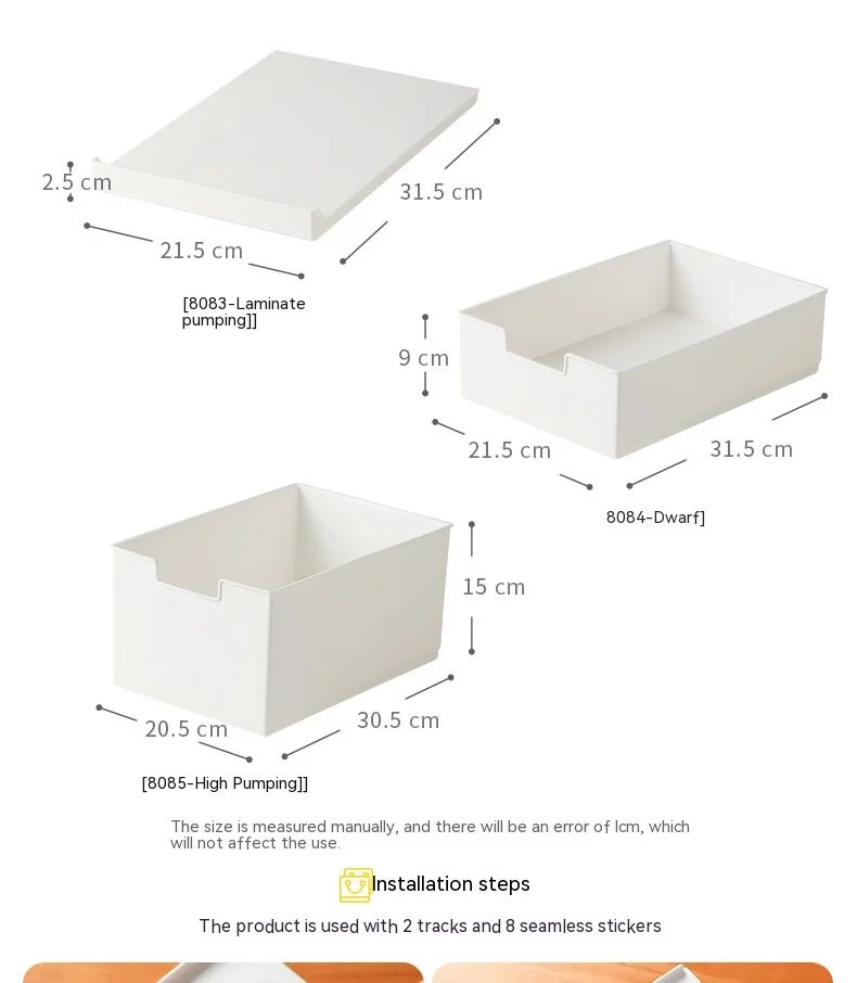 Plastic Pull Out Cabinet Drawer Organizer, Expendable Slide Out Kitchen Storage Shelves, Desk Storage Rack for Office
