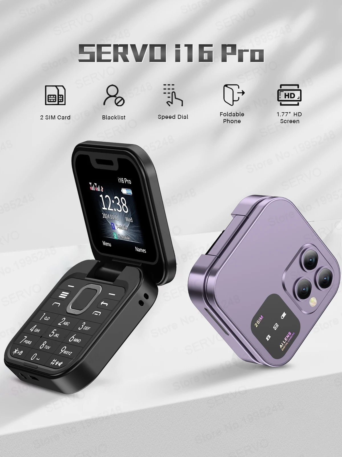 SERVO 2024 New Mini Flip Mobile Phone FM Radio Magic Voice Blacklist Speed Dial Vibration 2SIM Card Small Display Foldable Phone SERVO 2024 New Mini Flip Mobile Phone FM Radio Magic Voice Blacklist Speed Dial Vibration 2SIM Card Small Display Foldable Phone