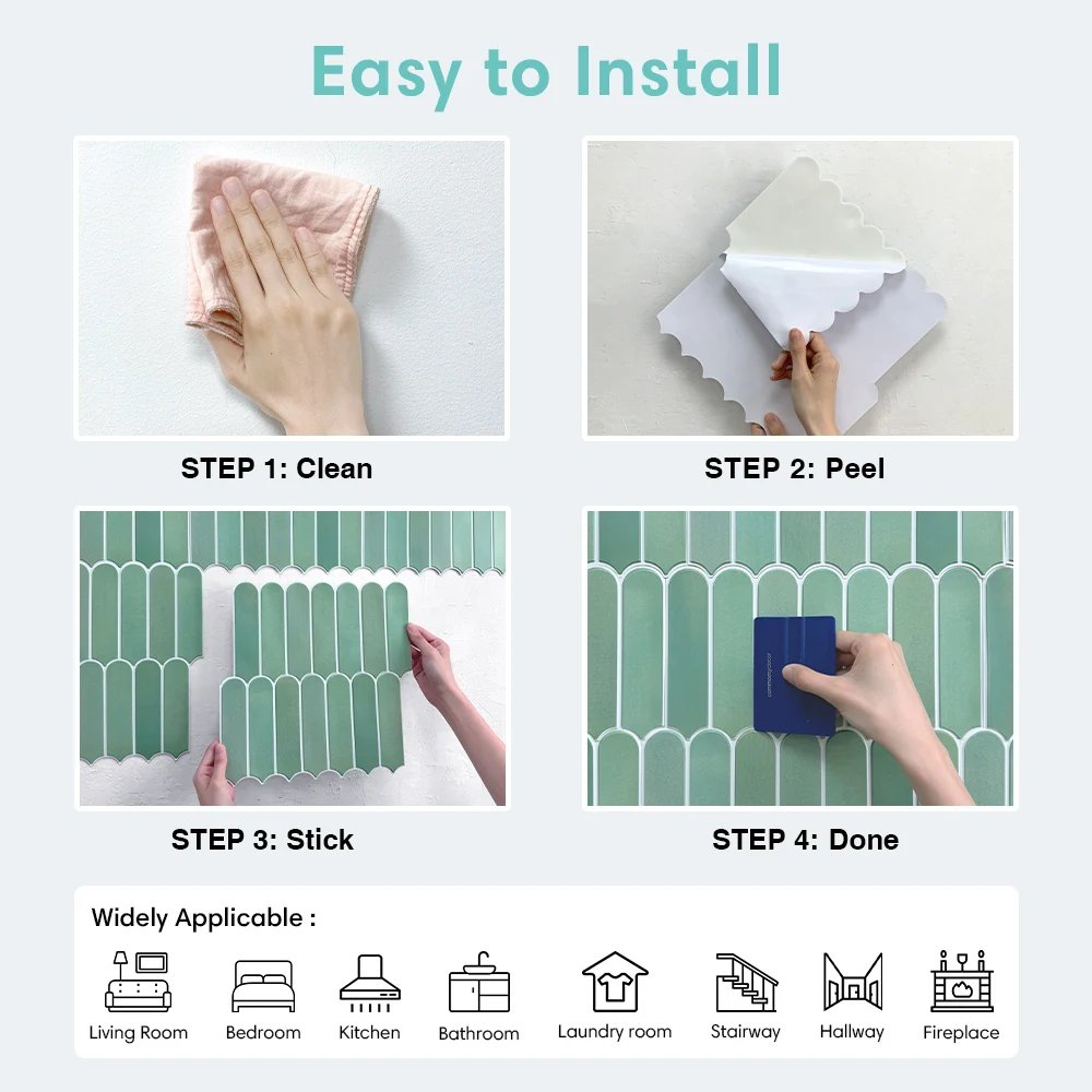 1/10pcs 3D Peel and Stick Green Tile 3D Tile Sticker Bathroom Wall Tile Kitchen Tile Backsplash Self Adhesive Wall Panel 30x30cm 1/10pcs 3D Peel and Stick Green Tile 3D Tile Sticker Bathroom Wall Tile Kitchen Tile Backsplash Self Adhesive Wall Panel 30x30cm