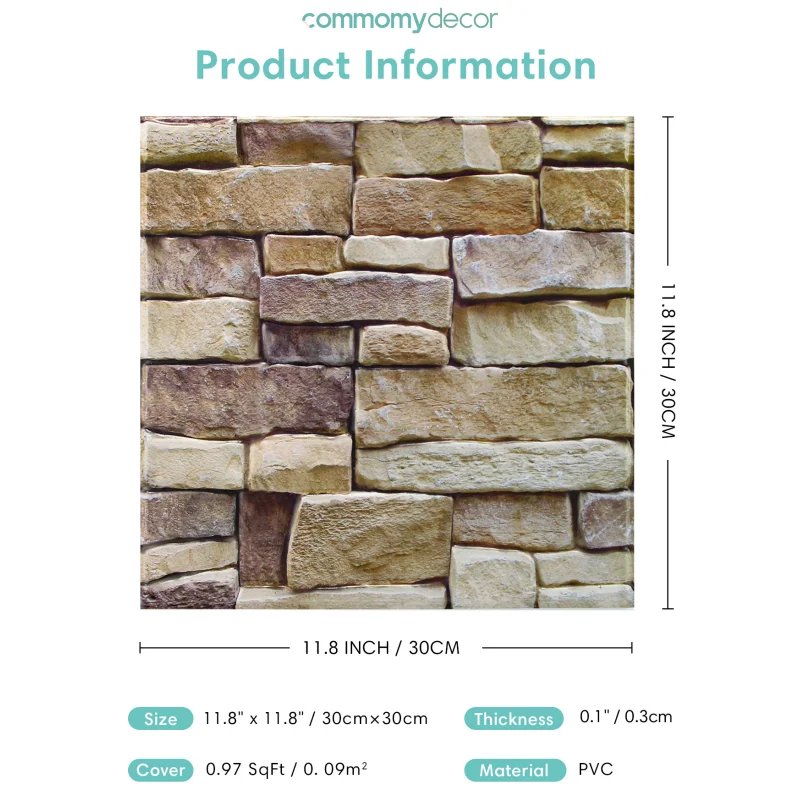 1/10pcs 3D Tile Sticker Self-adhesive Faux Stone Wall Panel Peel and Stick Kitchen Tile Backsplash Bathroom Wall Tile Sticker 1/10pcs 3D Tile Sticker Self-adhesive Faux Stone Wall Panel Peel and Stick Kitchen Tile Backsplash Bathroom Wall Tile Sticker