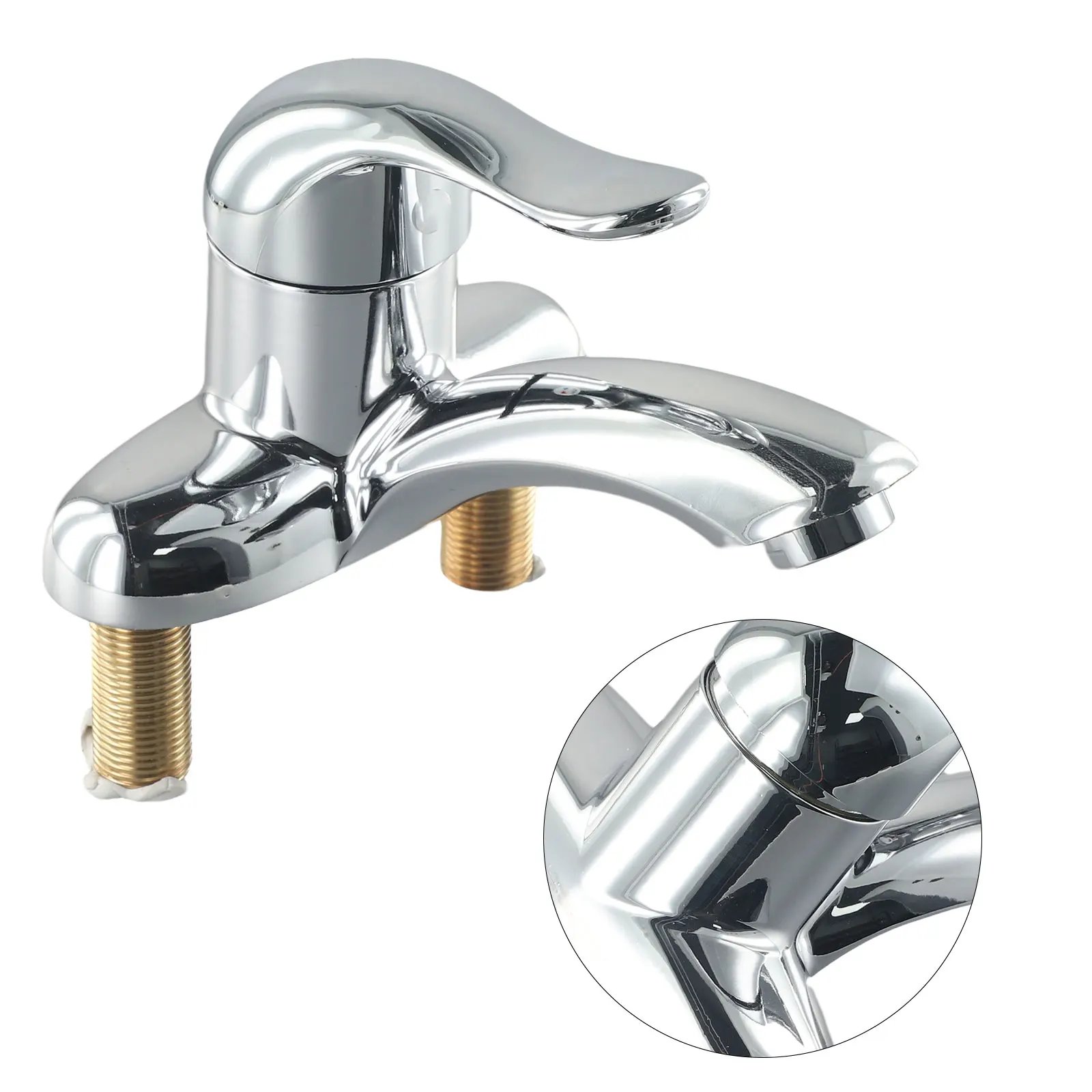 Bathroom Faucet Double-Hole Basin Hot And Cold Water Faucet For Toilet Kitchen Bathroom Plastic Steel Sink Mixer Tap