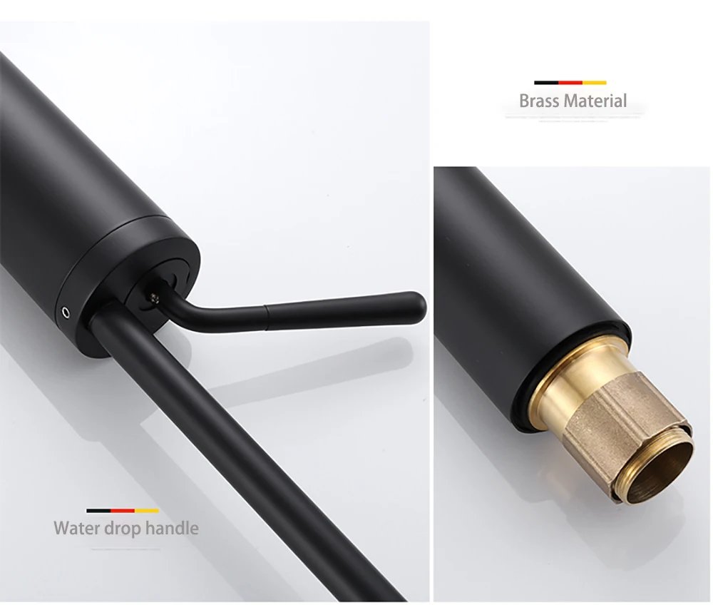 Modern Basin Faucet Brushed Gold Black Silver Faucet Deck Mounted Basin Sink Tap Mixer Hot & Cold Brass Tap for Bathroom