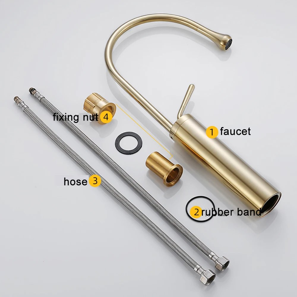 Modern Basin Faucet Brushed Gold Black Silver Faucet Deck Mounted Basin Sink Tap Mixer Hot & Cold Brass Tap for Bathroom