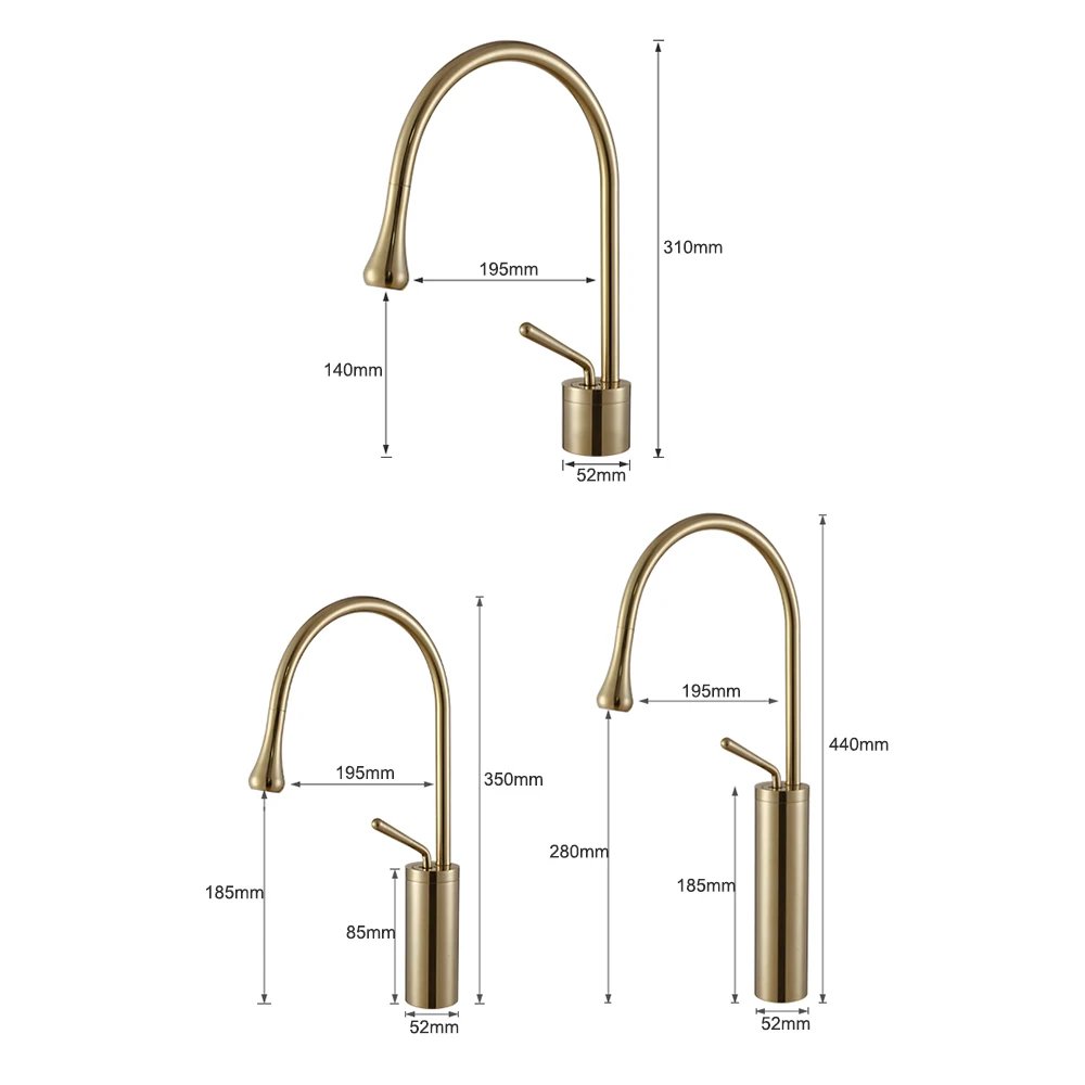 Modern Basin Faucet Brushed Gold Black Silver Faucet Deck Mounted Basin Sink Tap Mixer Hot & Cold Brass Tap for Bathroom
