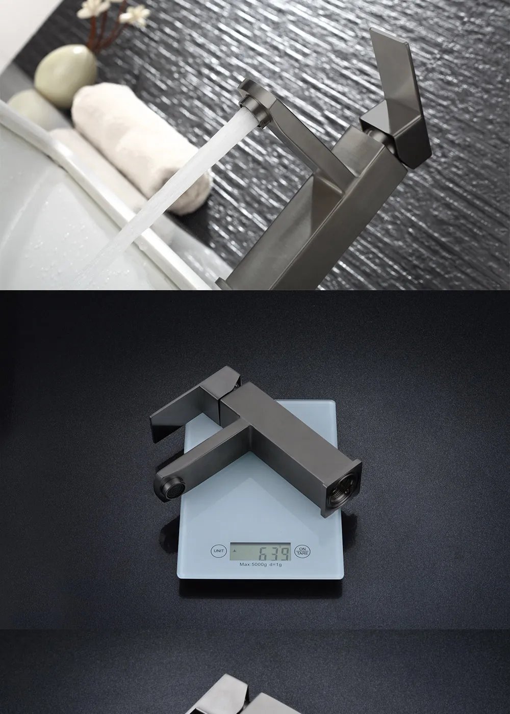 Basin Sink Bathroom Faucet Deck Mounted Hot Cold Water Basin Mixer Taps Matte Black Lavatory Sink Tap Crane