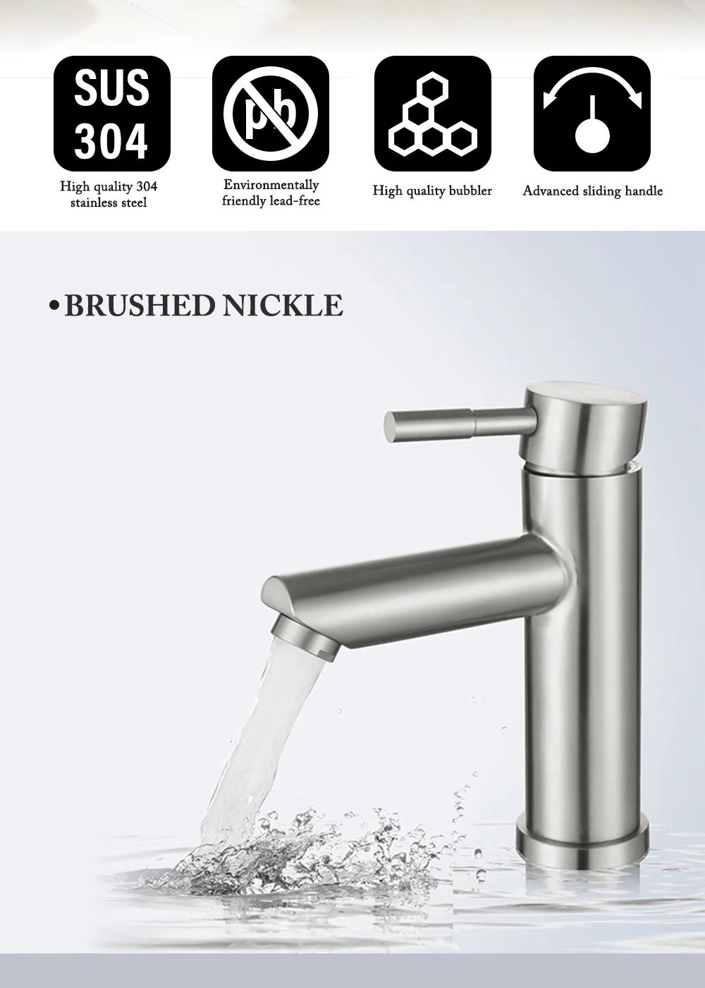 Basin Sink Bathroom Faucet Deck Mounted Hot Cold Water Basin Mixer Taps Matte Black Lavatory Sink Tap Crane
