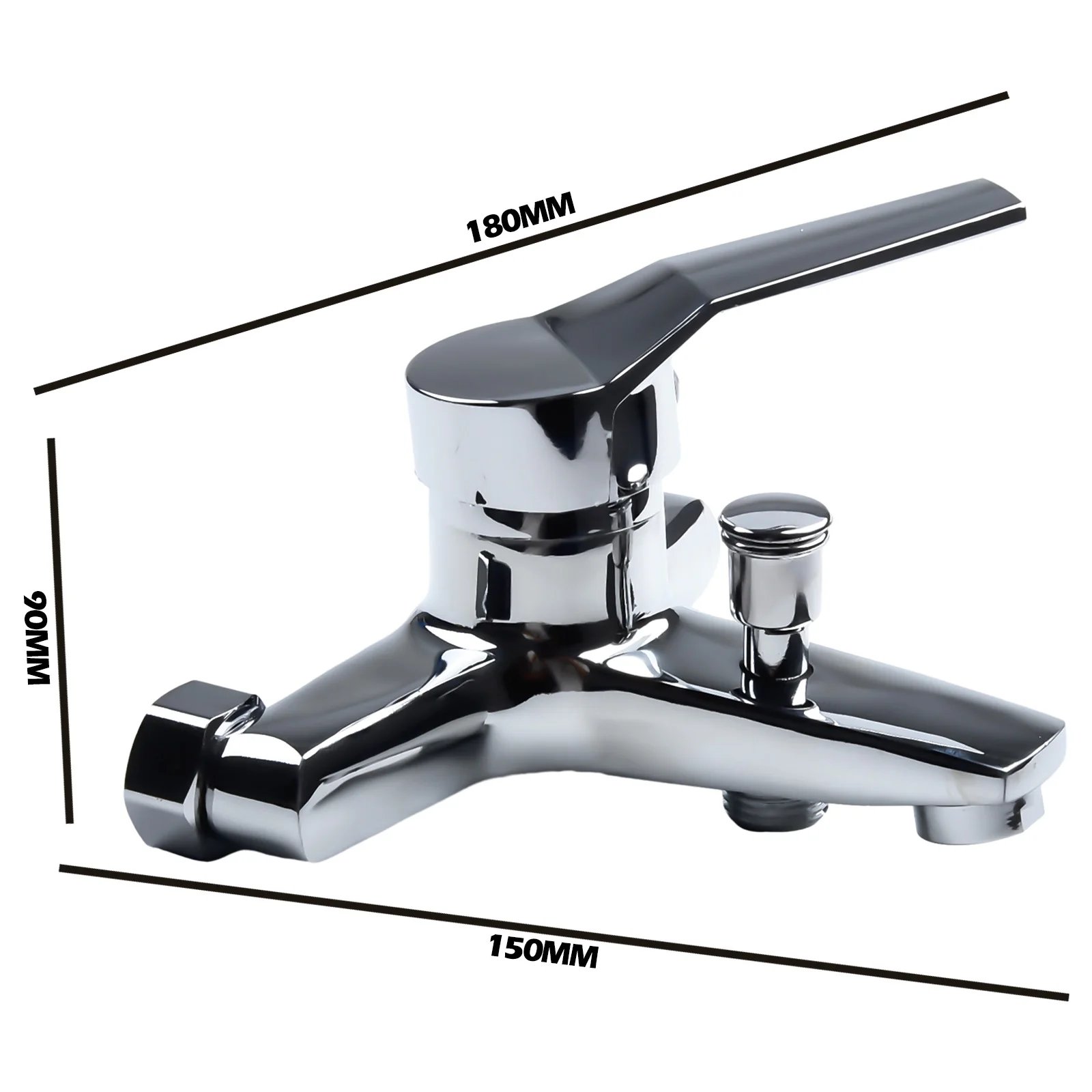 Bathtub Faucet Wall Mounted Hot Cold Water Faucet Dual Spout Mixer Tap Zinc Alloy Bathroom Bathtub Water Mixer Taps Faucet