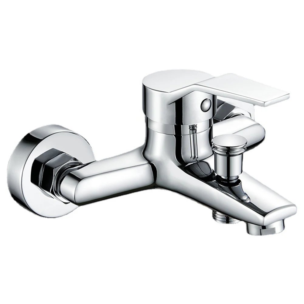Bathtub Faucet Wall Mounted Hot Cold Water Faucet Dual Spout Mixer Tap Zinc Alloy Bathroom Bathtub Water Mixer Taps Faucet