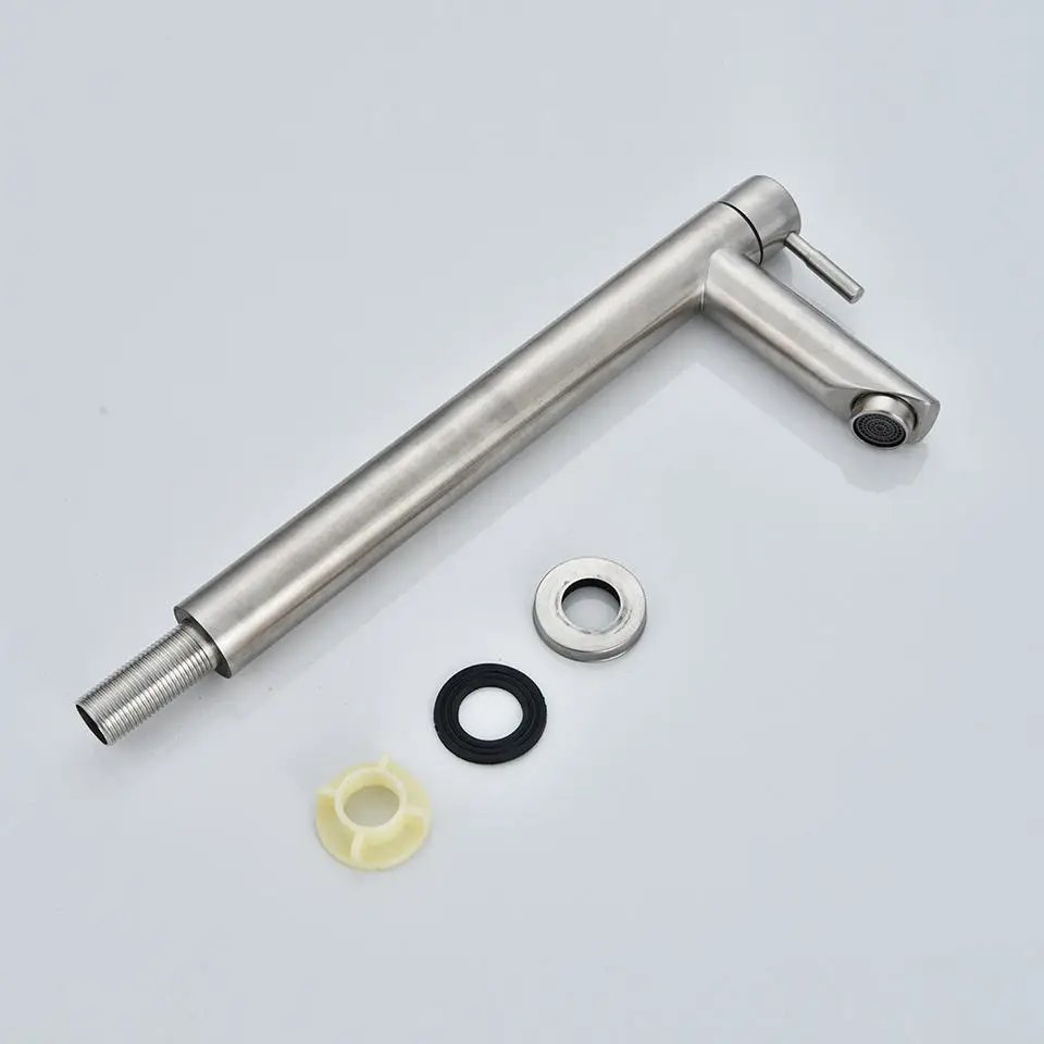 Stainless steel washbasin faucet. Single cold water, 1/2 inch public bathroom, sink, bathroom balcony