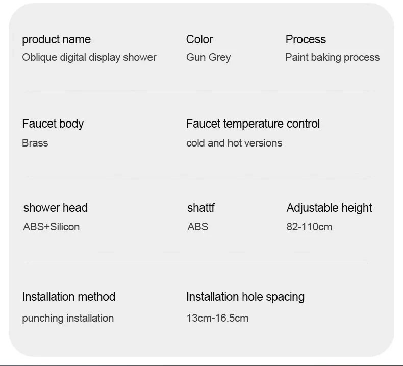 Bathroom Shower Faucet Set 4 Functions Digital Display Shower Thermostat Hot Cold Showers Mixer Pressure Discharge Copper Taps