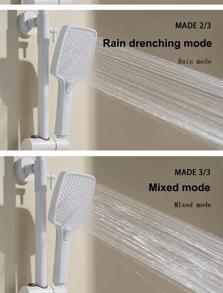 Piano Button Ambient Light Shower System Set Modern s For Bathroom Brass Glass Shelf  Digital Display