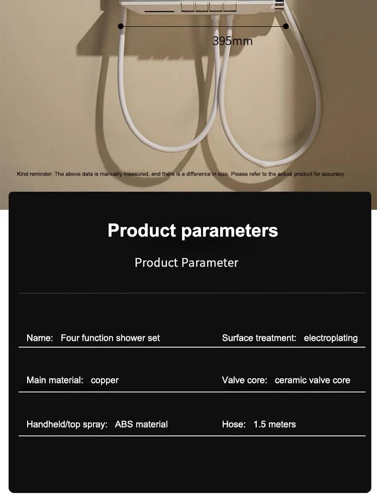 Piano Button Ambient Light Shower System Set Modern s For Bathroom Brass Glass Shelf  Digital Display