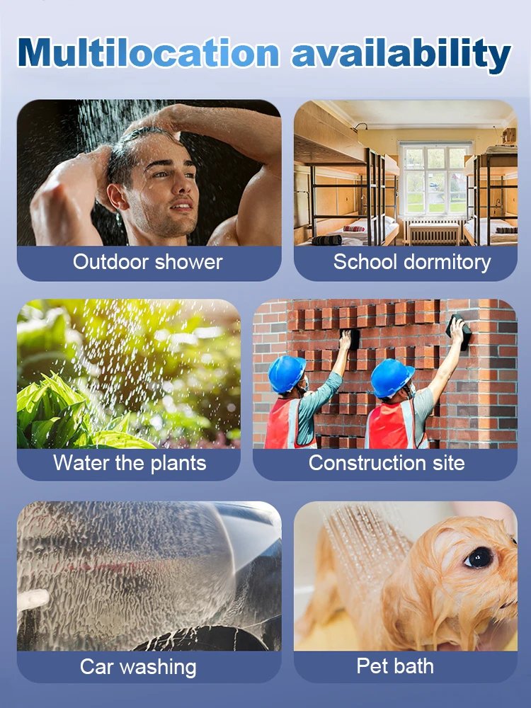 Portable Outdoor Shower Set Handheld Shower Head Adjustable Flow Camping Shower for Hiking Backpacking Beach Traveling