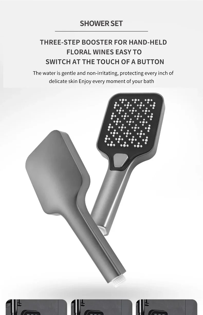 Bath Shower System Set Luxury Faucet Brass Bathroom Smart Digital Display Household Wall Mount Rainfall