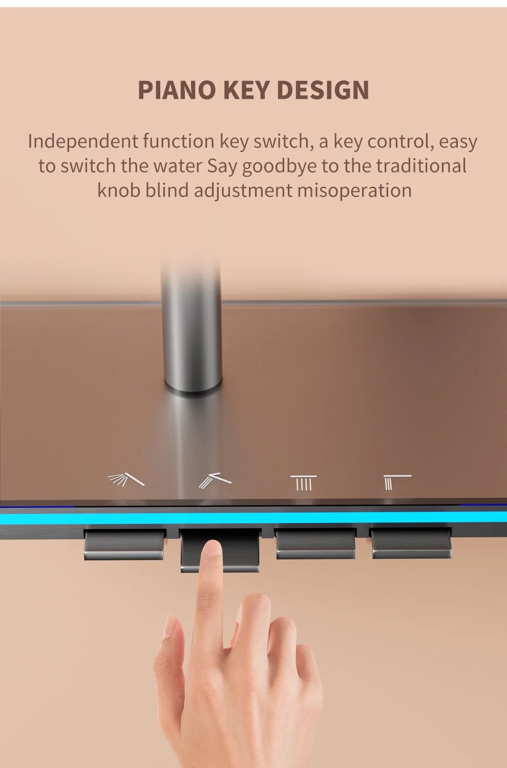 Shower System Thermostat  Faucet for Bathroom Wall Mount Rainfall  Digital Display Modern  Bath  Set