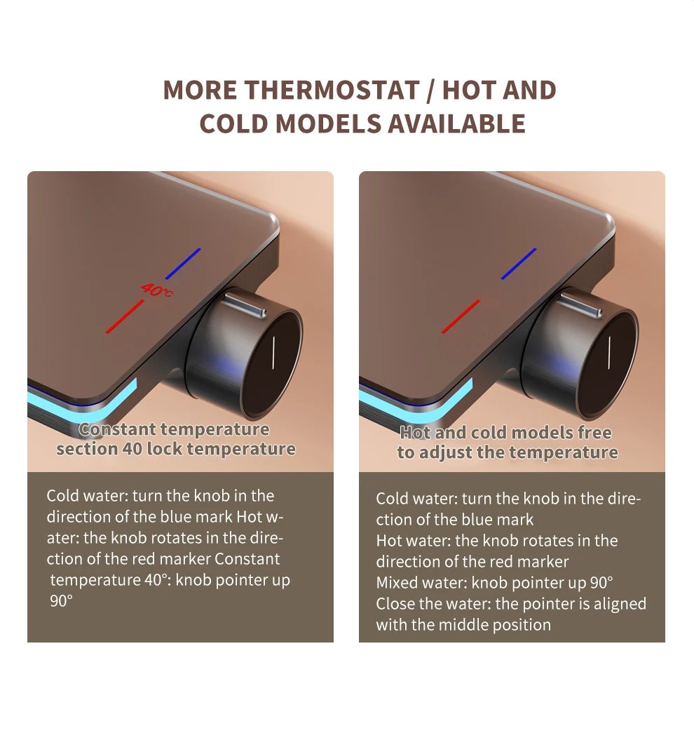 Shower System Thermostat  Faucet for Bathroom Wall Mount Rainfall  Digital Display Modern  Bath  Set