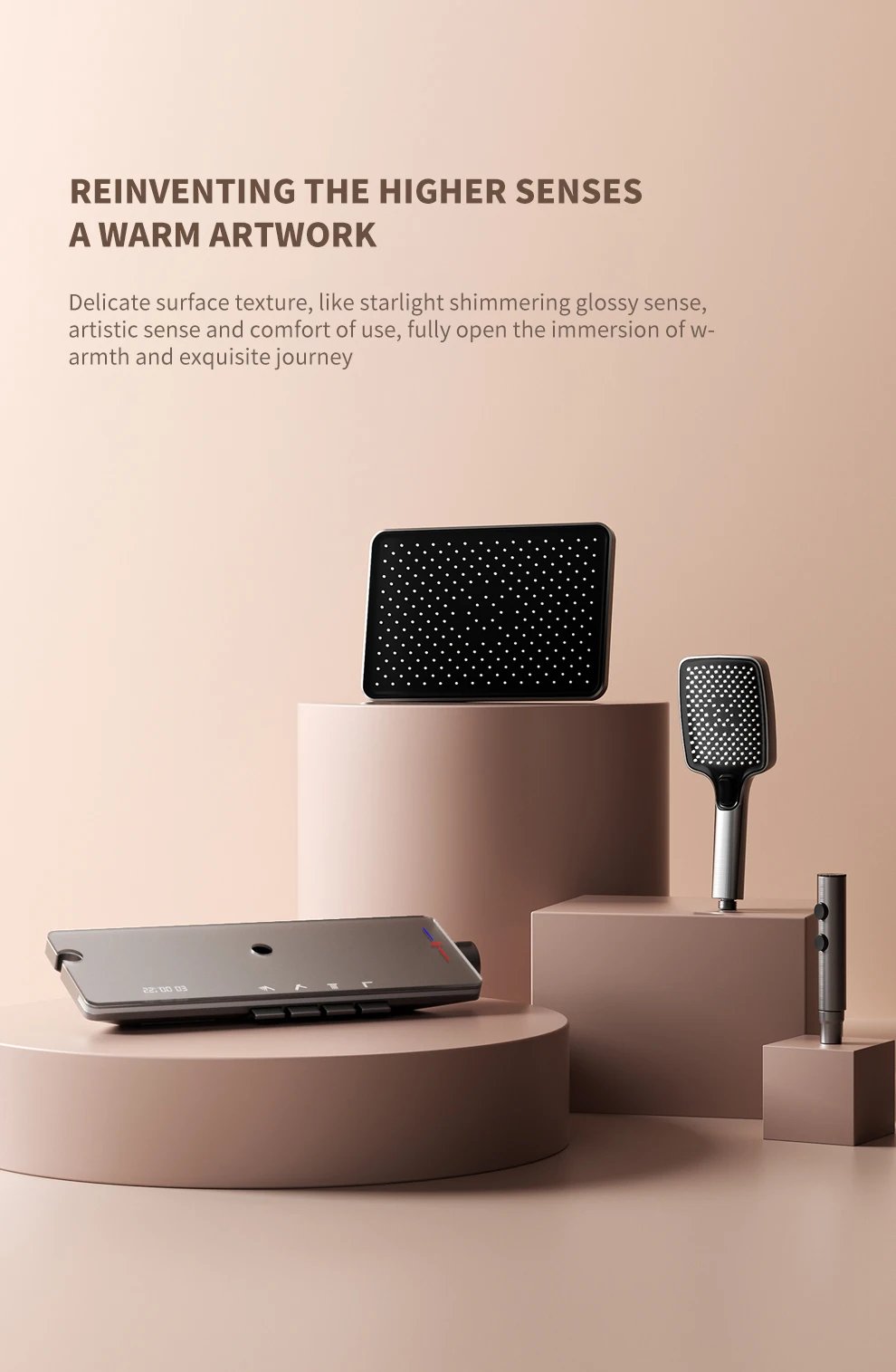 Shower System Thermostat  Faucet for Bathroom Wall Mount Rainfall  Digital Display Modern  Bath  Set