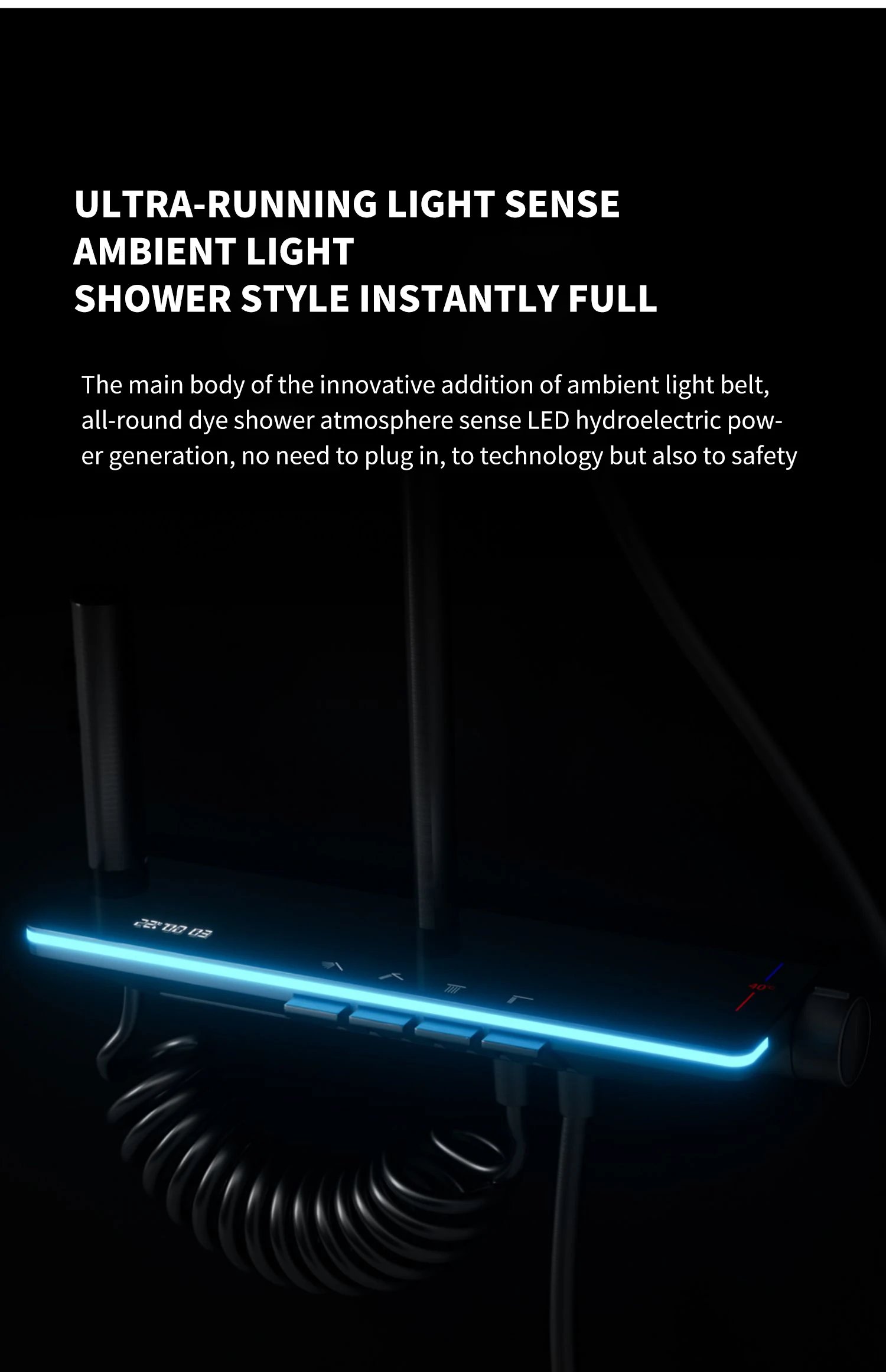 Shower System Thermostat  Faucet for Bathroom Wall Mount Rainfall  Digital Display Modern  Bath  Set