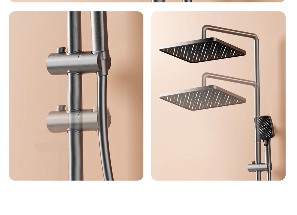 Shower System Thermostat  Faucet for Bathroom Wall Mount Rainfall  Digital Display Modern  Bath  Set