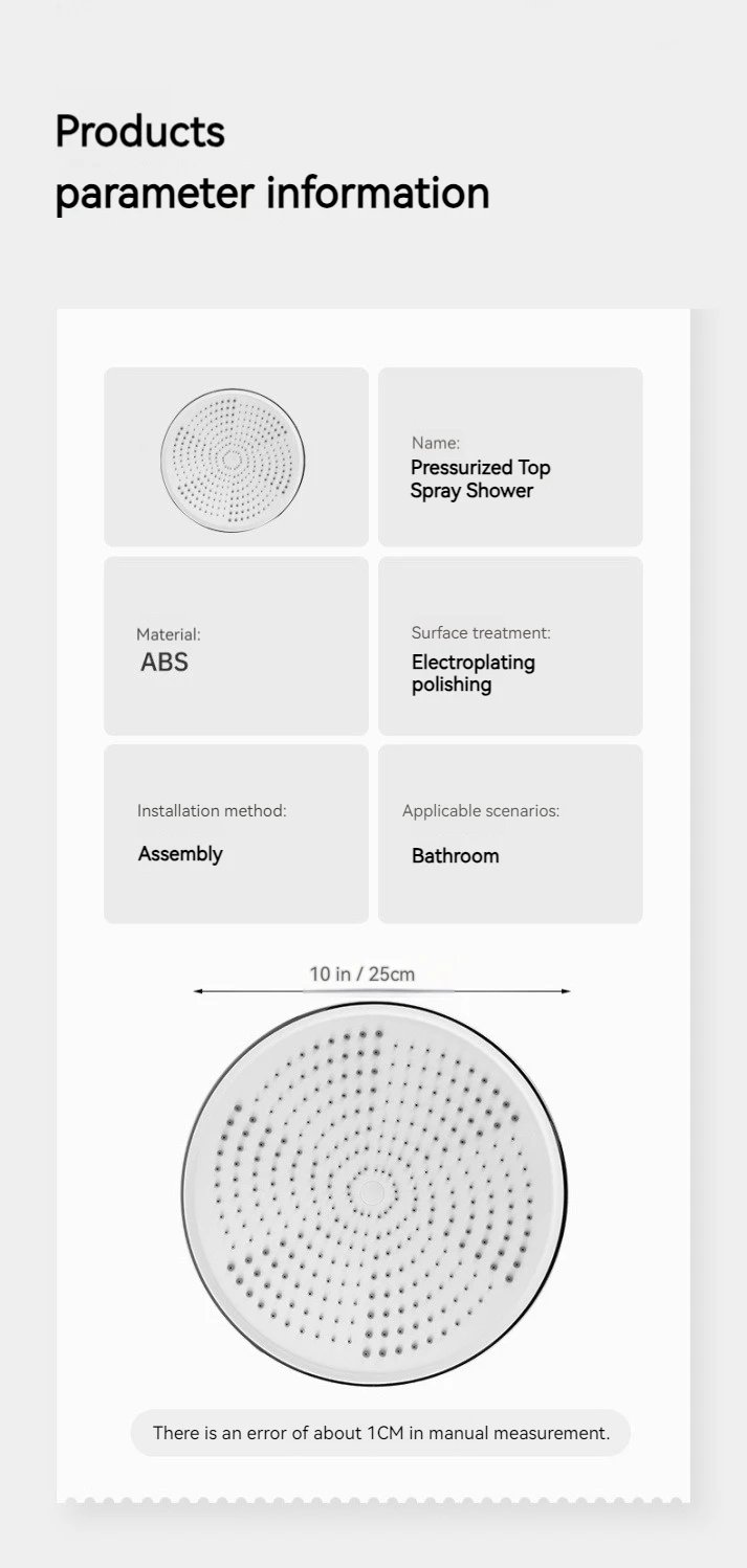 Hygienic bath shower rain ceiling rainfall round Showerhead for Kit Bathroom system supplies items products replacement parts