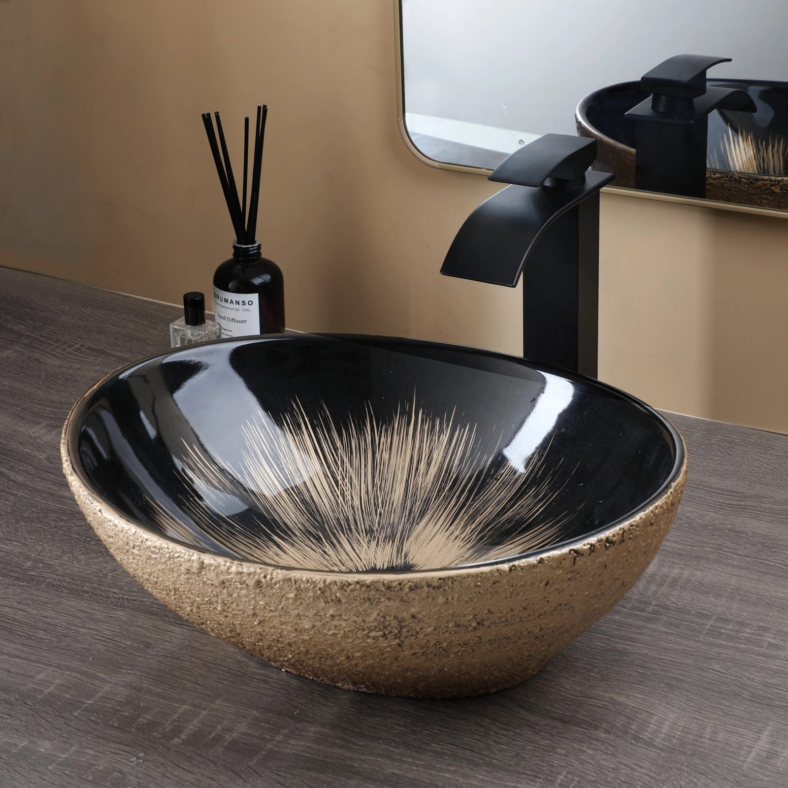 Marbling Rectangle Vessel Sink with Faucet Drain Ceramic Vessel Sinks Oval Bathroom Sink Bowl Above Counter with Mixer Tap Marbling Rectangle Vessel Sink with Faucet Drain Ceramic Vessel Sinks Oval Bathroom Sink Bowl Above Counter with Mixer Tap