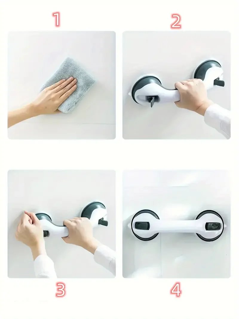 Bathroom Armrest without Punching, Strong Suction Cup Handle, Children and Elderly Toilet, Bathtub Safety and Anti Slip Handle