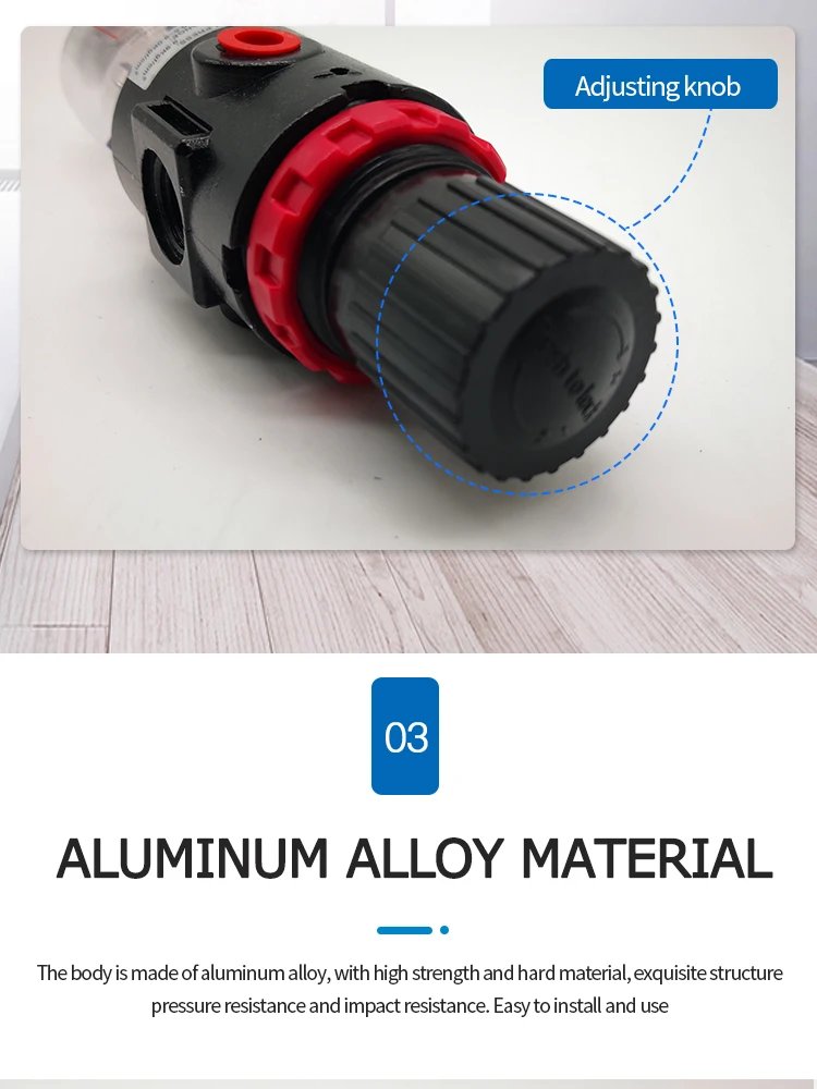 AFR2000 G1/4 Pneumatic Air Filter Regulator With Pressure Gauge/Flow Control Valve/Air Compressor Drain/ Speed Controller