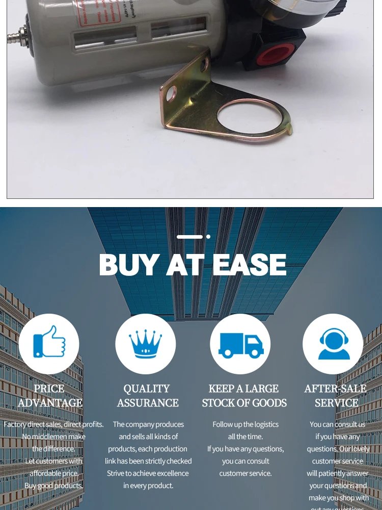 AFR2000 G1/4 Pneumatic Air Filter Regulator With Pressure Gauge/Flow Control Valve/Air Compressor Drain/ Speed Controller