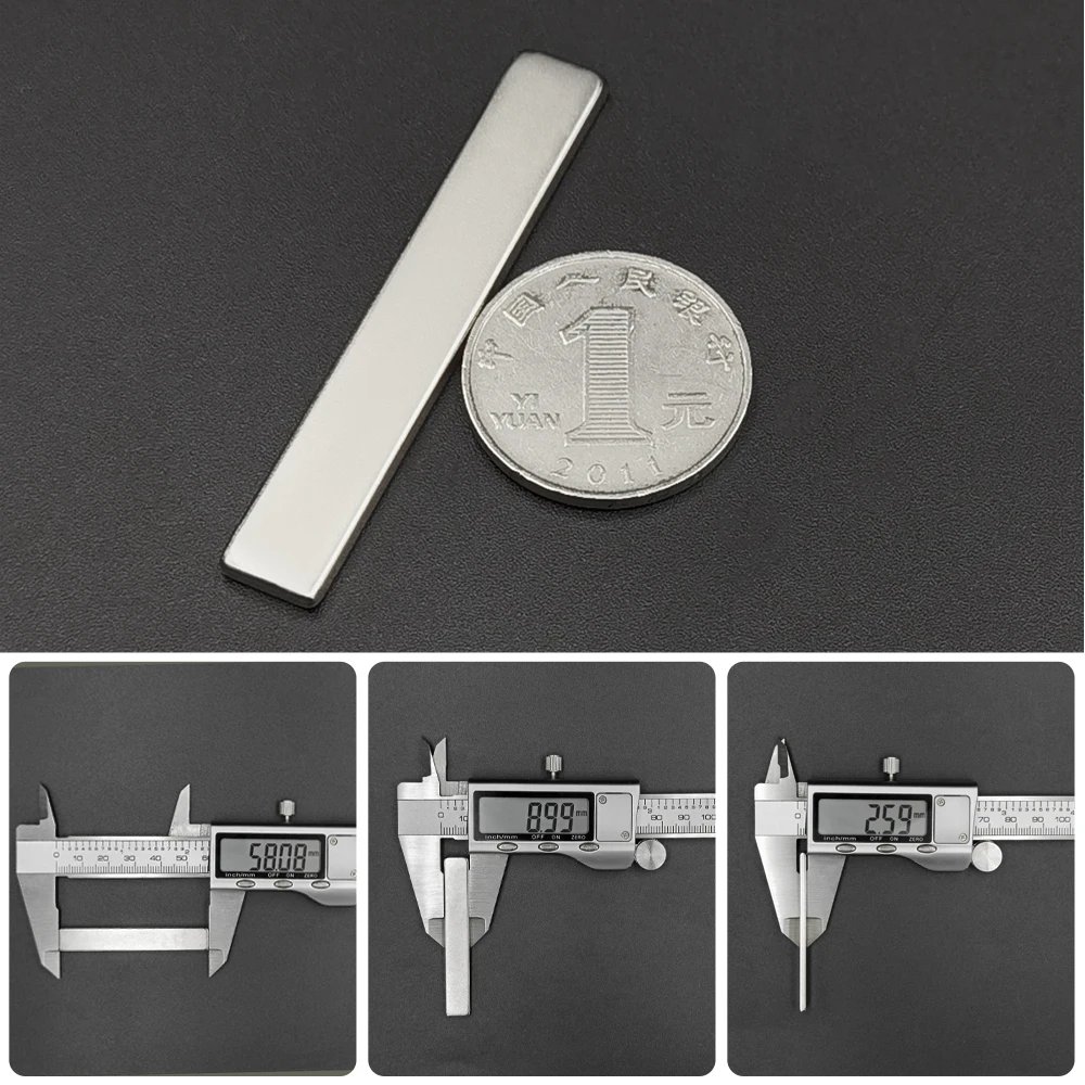 1/3/5/10/20Pcs 60x10x3 Powerful Neodymium Magnets 60mm x 10mm x3mm N35 Rectangular Block Super Strong Permanent Magnetic imanes