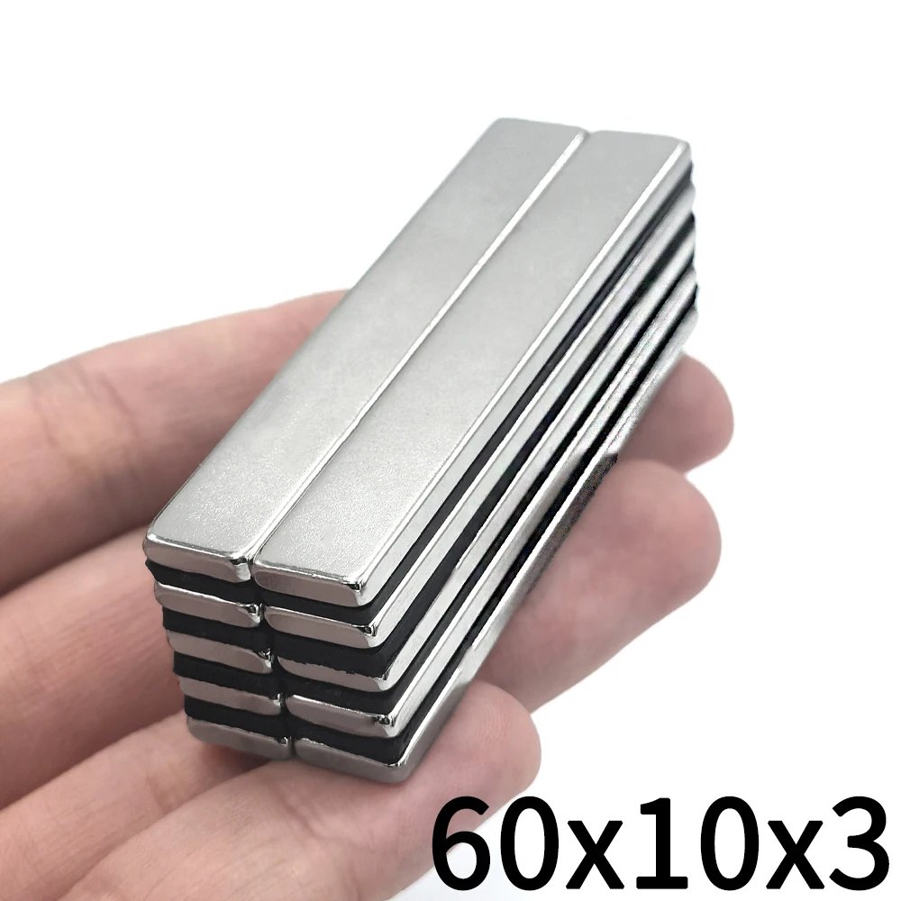 1/3/5/10/20Pcs 60x10x3 Powerful Neodymium Magnets 60mm x 10mm x3mm N35 Rectangular Block Super Strong Permanent Magnetic imanes