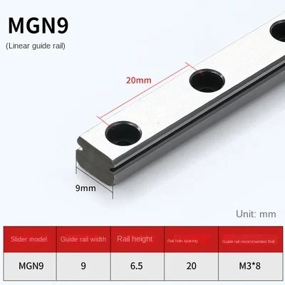 12mm Linear Guide MGN12 100 150 200 250 300 350 400 450 500 550 600 700 800 1000 mm +MGN12H or MGN12C block 3d printer CNC