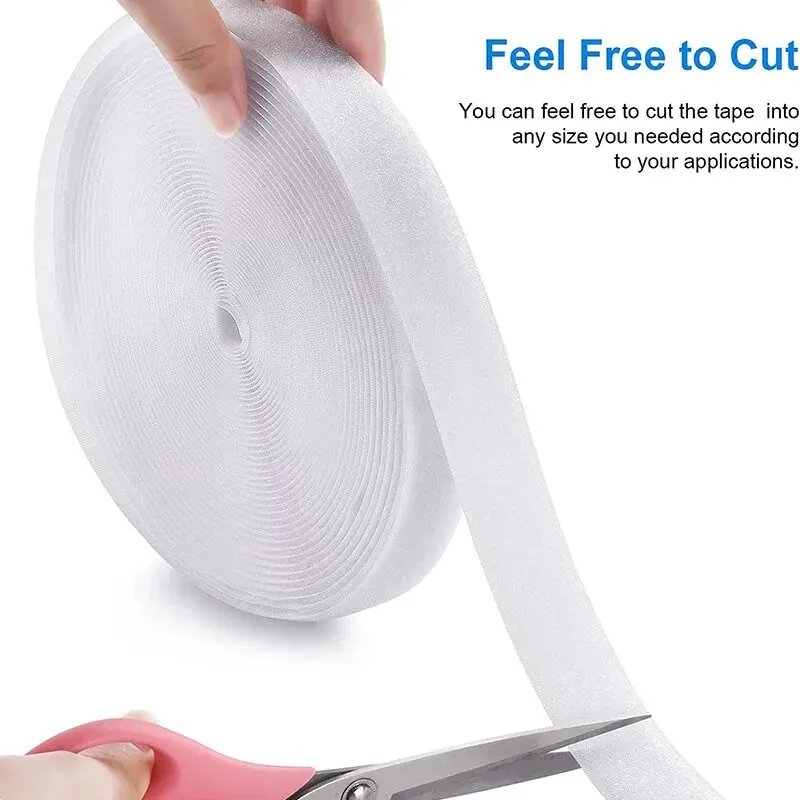 5Meters Sewing Touch Fastener Non-Adhesive Hook and Loop Fastener Tape Magic Nylon Fabric Strap for Sew-on Accessories DIY Craft