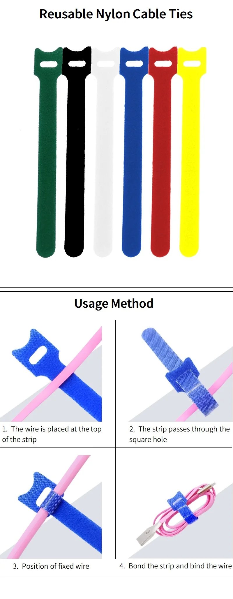 30pcs/100pcs Releasable Cable Ties Plastics Nylon Hook Loop Wrap Zip Bundle Fastener Straps Detachable T-type Wire Organizer 30pcs/100pcs Releasable Cable Ties Plastics Nylon Hook Loop Wrap Zip Bundle Fastener Straps Detachable T-type Wire Organizer