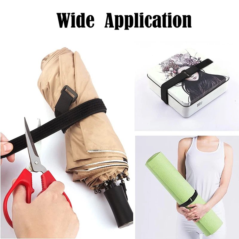 5Meters Adjustable Fastening Hook And Loop Straps With 25 Buckles Free Cut Length Cord Straps For Sewing And Cable Wire Manageme